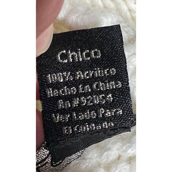 A Love Story Women's Small Chunky Knit White Sweater With Puff Sleeves Textured - Picture 9 of 11